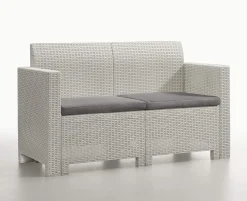 Set Da Esterno|Salotti Da Giardino > Dmora Set salotto esterno poltrone e divano effetto rattan tortora - Palu Grigio Tortora