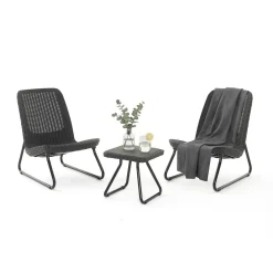 Salotti Da Giardino > Dmora Set salotto esterno 2 posti e 1 tavolo - Camini Bianco