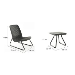 Set salotto esterno 2 posti e 1 tavolo antracite - Canmore