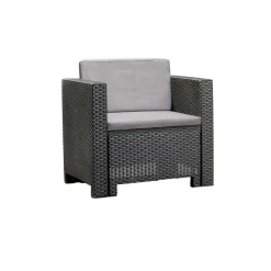 Set Da Esterno|Outdoor > Dmora Set salotto esterno 2 posti e 1 tavolo effetto rattan - Anny Bianco