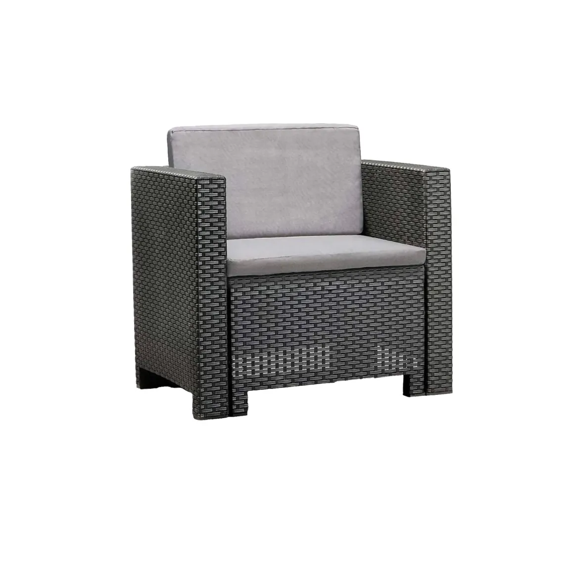 Set Da Esterno|Outdoor > Dmora Set salotto esterno 2 posti e 1 tavolo effetto rattan - Anny Bianco