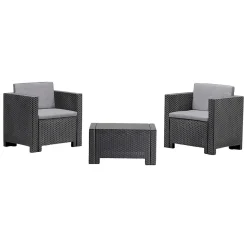 Set Da Esterno|Outdoor > Dmora Set salotto esterno 2 posti e 1 tavolo effetto rattan - Anny Bianco