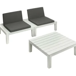 Set Da Esterno|Outdoor > Dmora Set salotto giardino angolare - Ermes Bianco