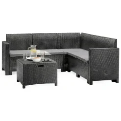 Set salotto giardino divano angolare antracite - Somnus