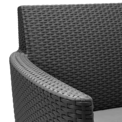 Set Da Esterno|Salotti Da Giardino > Dmora Set salotto giardino poltrone e divano effetto rattan antracite - Cameri Nero Antracite