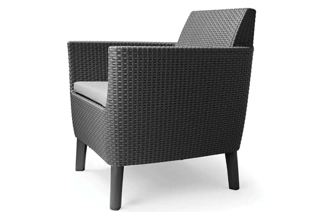 Set Da Esterno|Salotti Da Giardino > Dmora Set salotto giardino poltrone e divano effetto rattan antracite - Cameri Nero Antracite