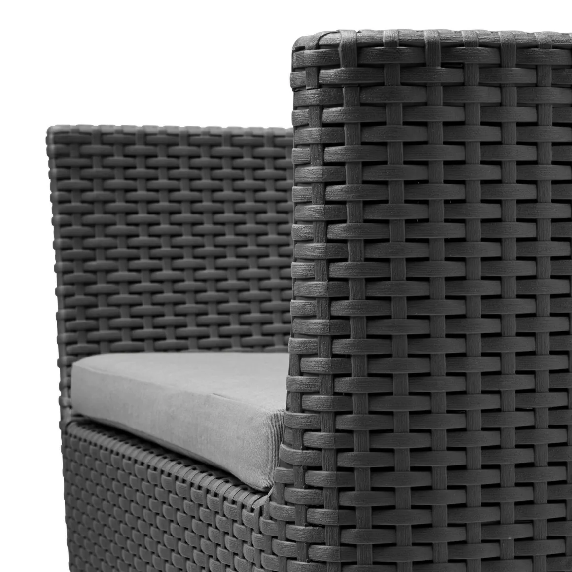 Set Da Esterno|Salotti Da Giardino > Dmora Set salotto giardino poltrone e divano effetto rattan antracite - Cameri Nero Antracite