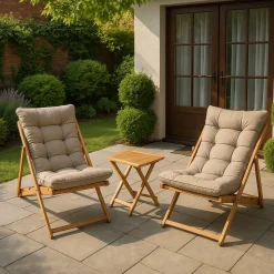 Set Da Esterno|Salotti Da Giardino > Dmora Set salotto giardino 2 posti e 1 tavolo antracite - Barrie Nero Antracite