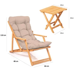 Set salotto giardino 2 posti e 1 tavolo basso marrone - Biagio