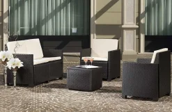 Set Da Esterno|Outdoor > Dmora Set salotto terrazza con tavolino contenitore antracite - Bacco Nero Antracite