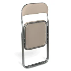 Ufficio|Cucina > Dmora Set 2 sedie pieghevoli imbottite beige struttura in metallo - Antenore Grigio, Beige
