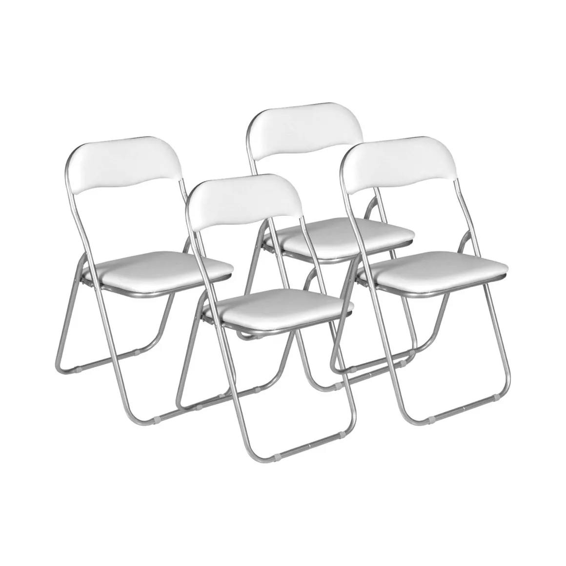 Ufficio|Cucina > Dmora Set 4 sedie pieghevoli imbottite nere struttura in metallo - Antenore Grigio, Nero