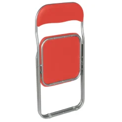 Set 4 sedie pieghevoli imbottite rosse struttura in metallo - Antenore