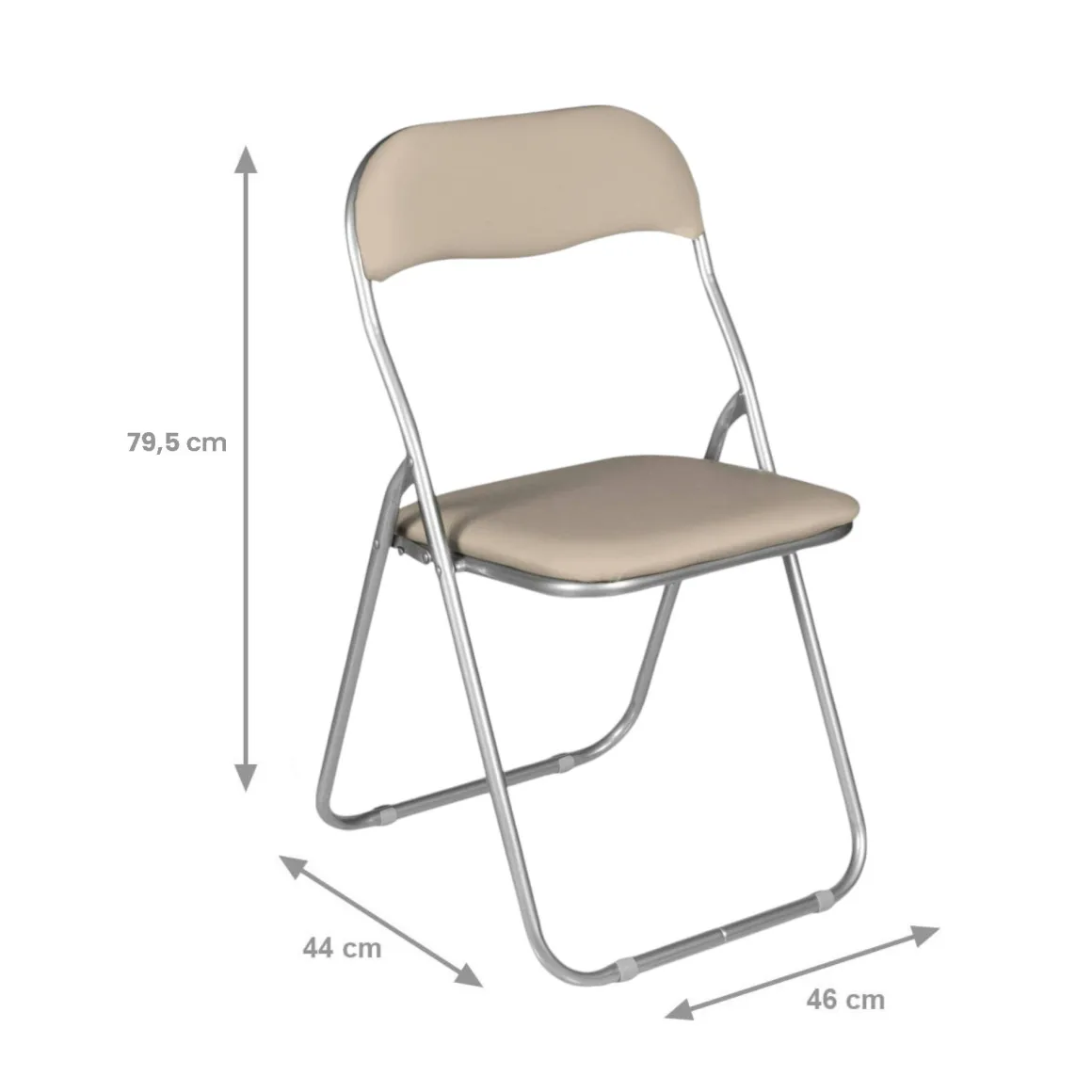 Ufficio|Cucina > Dmora Set 6 sedie pieghevoli imbottite bianche struttura in metallo - Antenore Grigio, Bianco