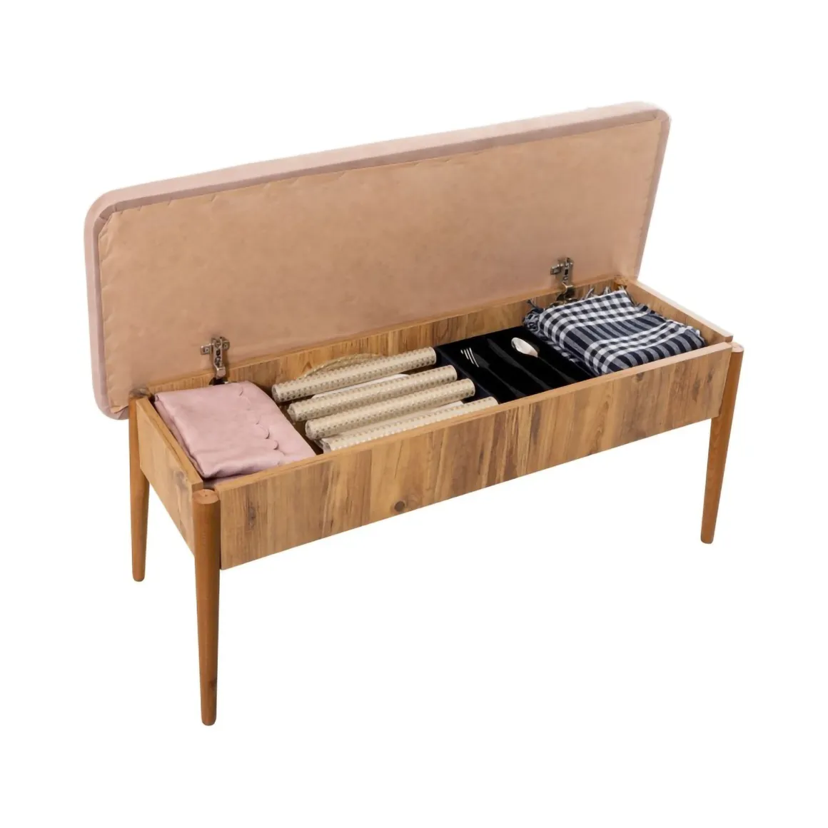 Set tavolo allungabile 8 posti 2 sedie e 2 panche in legno - Padru