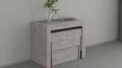 Set Tavolo E Sedie|Cucina > Dmora Set tavolo cucina estensibile e 2 panche estensibili 12 posti - Auditore Grigio