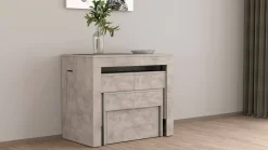 Set Tavolo E Sedie|Cucina > Dmora Set tavolo cucina estensibile e 2 panche estensibili 12 posti - Auditore Grigio