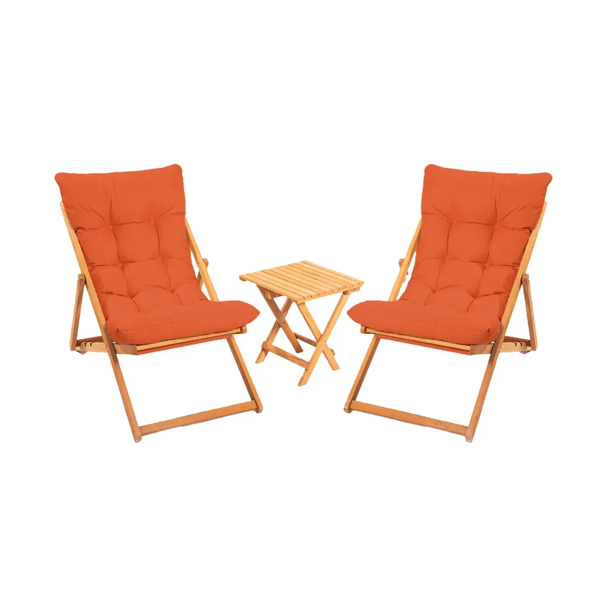 Set Tavolo E Sedie > Dmora Set Tavolo e Sedie 2 Posti Dimensione Tavolo 40x40h40 cm, Dimensione Seduta 59x44h90 cm - Leni Arancione