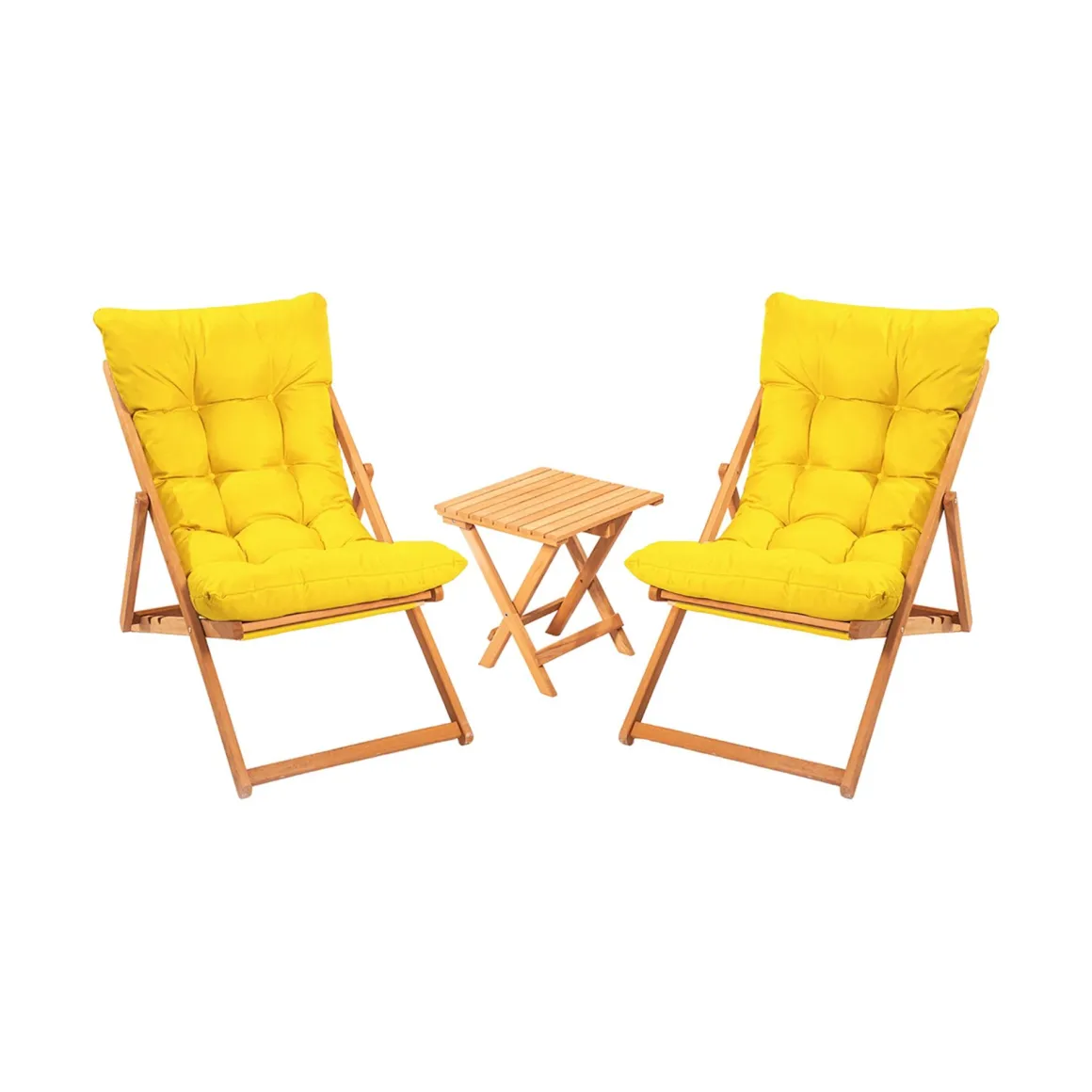 Set Tavolo E Sedie > Dmora Set Tavolo e Sedie 2 Posti Dimensione Tavolo 40x40h40 cm, Dimensione Seduta 66x48h112 cm - Biagio Giallo