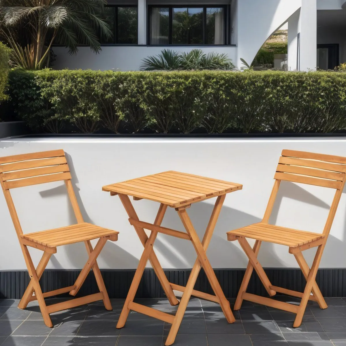 Set Tavolo E Sedie > Dmora Set Tavolo e Sedie 2 Posti Dimensione Tavolo 50x50h72 cm, Dimensione Seduta 40x30h81 cm - Isso Marrone