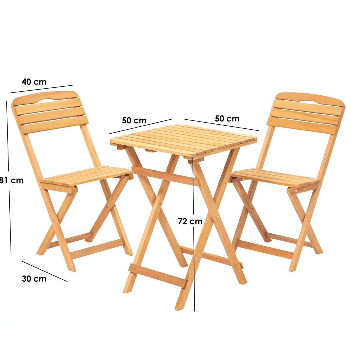 Set Tavolo E Sedie > Dmora Set Tavolo e Sedie 2 Posti Dimensione Tavolo 50x50h72 cm, Dimensione Seduta 40x30h81 cm - Isso Marrone