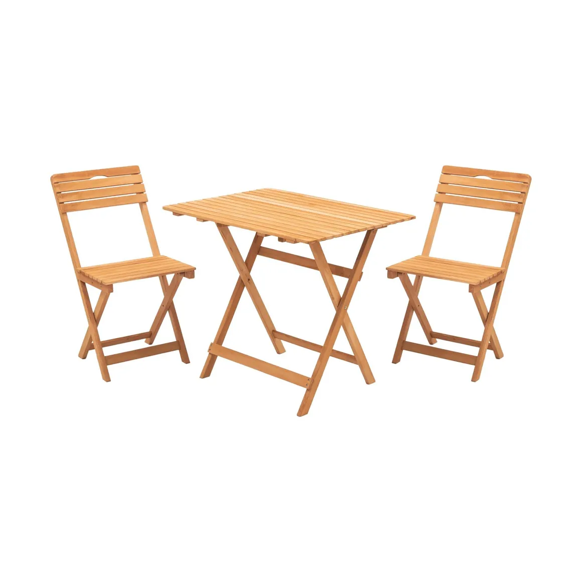 Set Tavolo e Sedie Marrone 2 Posti Dimensione Tavolo 80x60h72 cm, Dimensione Seduta 40x30h81 cm - Nazzano