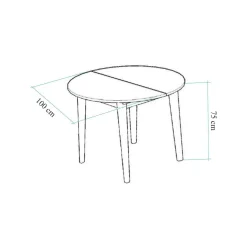 Set Tavolo E Sedie|Cucina > Dmora Set tavolo rotondo allungabile e 2 sedie imbottite - Bee Nero Antracite, Marrone Noce