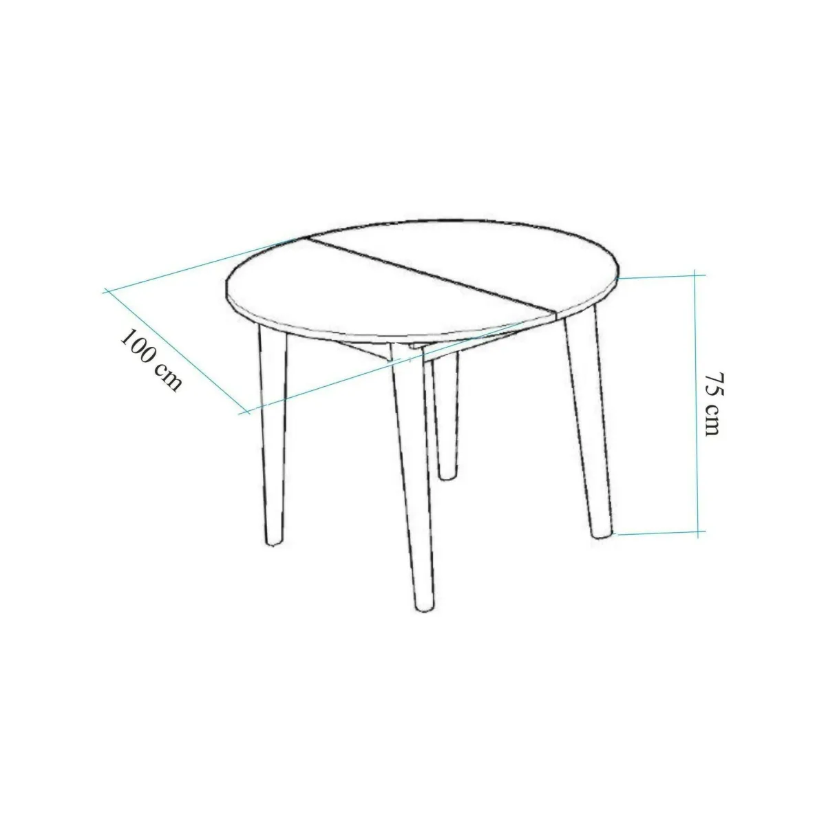 Set Tavolo E Sedie|Cucina > Dmora Set tavolo rotondo allungabile e 2 sedie imbottite - Bee Nero Antracite, Marrone Noce