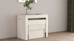 Set tavolo soggiorno estensibile e 2 panche estensibili bianco 12 posti - Auditore