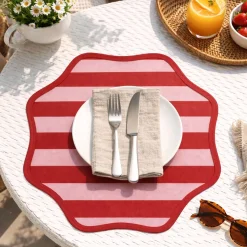 Tovaglie|Tovagliette > Dmora Set 2 Tovagliette/Sottopiatti in Ecopelle Hati, Rosso e Rosa 40x40 cm, Coppia bicolore, Lavabili e Antiscivolo, Indoor/Outdoor, Made in Italy Rosa, Rosso