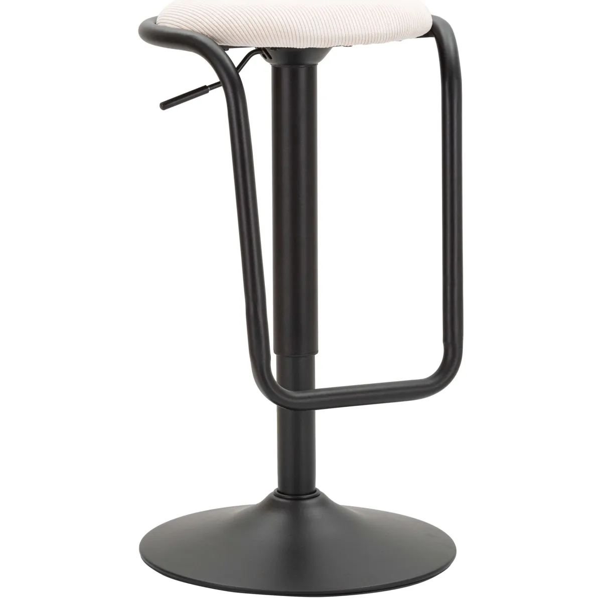 Sgabelli > Dmora Sgabello Bianco Crema Nero Regolabile Imbottito 41x41x61h cm, Altezza Seduta Massima 83 cm - Jardin Nero, Bianco Crema