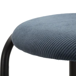 Sgabelli > Dmora Sgabello blu Nero Regolabile Imbottito 43x50x86h cm, con Schienale - Essaou Nero, Blu