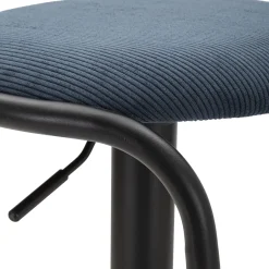 Sgabelli > Dmora Sgabello blu Nero Regolabile Imbottito 43x50x86h cm, con Schienale - Essaou Nero, Blu