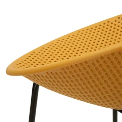 Sgabelli > Dmora Sgabello Giallo Senape Nero set da 2 Indoor/outdoor Seduta Traforata Altezza Seduta 75 cm 51x82x58h cm, Materiale Struttura in Metallo - Trong Nero, Giallo Senape
