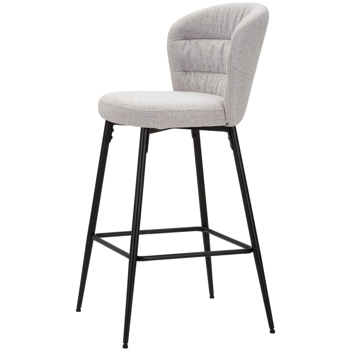 Sgabello Grigio Nero Imbottito Colore Struttura Nero 52x59x108h cm, Materiale Struttura in Legno Nobilitato - Guadal