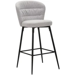 Sgabello Grigio Nero Imbottito Colore Struttura Nero 52x59x108h cm, Materiale Struttura in Legno Nobilitato - Guadal