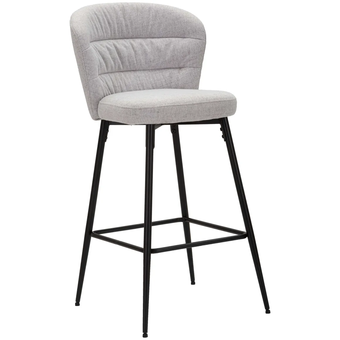 Sgabello Grigio Nero Imbottito Colore Struttura Nero 52x59x108h cm, Materiale Struttura in Legno Nobilitato - Guadal