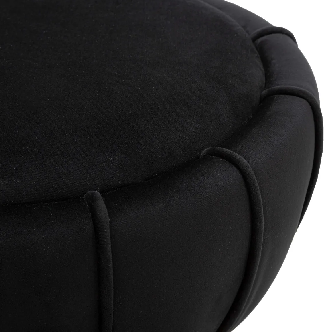 Sgabello Nero oro Imbottito Rivestimento in Velluto 40x40x44h cm, Materiale Struttura in Legno - Samaip