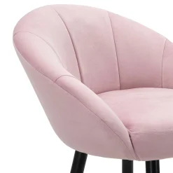 Sgabelli > Dmora Sgabello Rosa Nero Imbottito Rivestimento in Velluto 55x56x104h cm, Materiale Struttura in Legno Nobilitato - Huanca Nero, Rosa