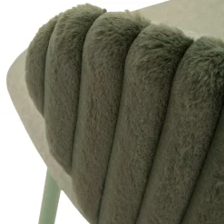 Sgabello Verde Imbottito set da 2 con Schienale 55x58x106h cm, Materiale Struttura in Legno Nobilitato - Kalpa