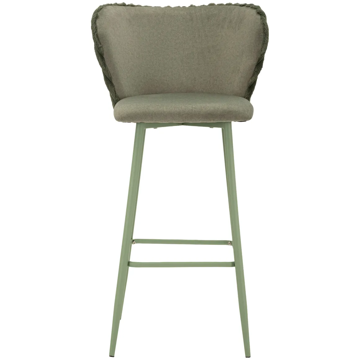 Sgabello Verde Imbottito set da 2 con Schienale 55x58x106h cm, Materiale Struttura in Legno Nobilitato - Kalpa