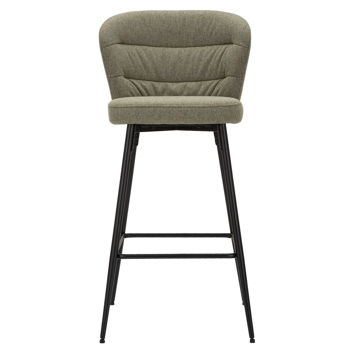 Sgabelli > Dmora Sgabello Verde Nero Imbottito Colore Struttura Nero 52x59x108h cm, Materiale Struttura in Legno Nobilitato - Guadal Nero, Verde