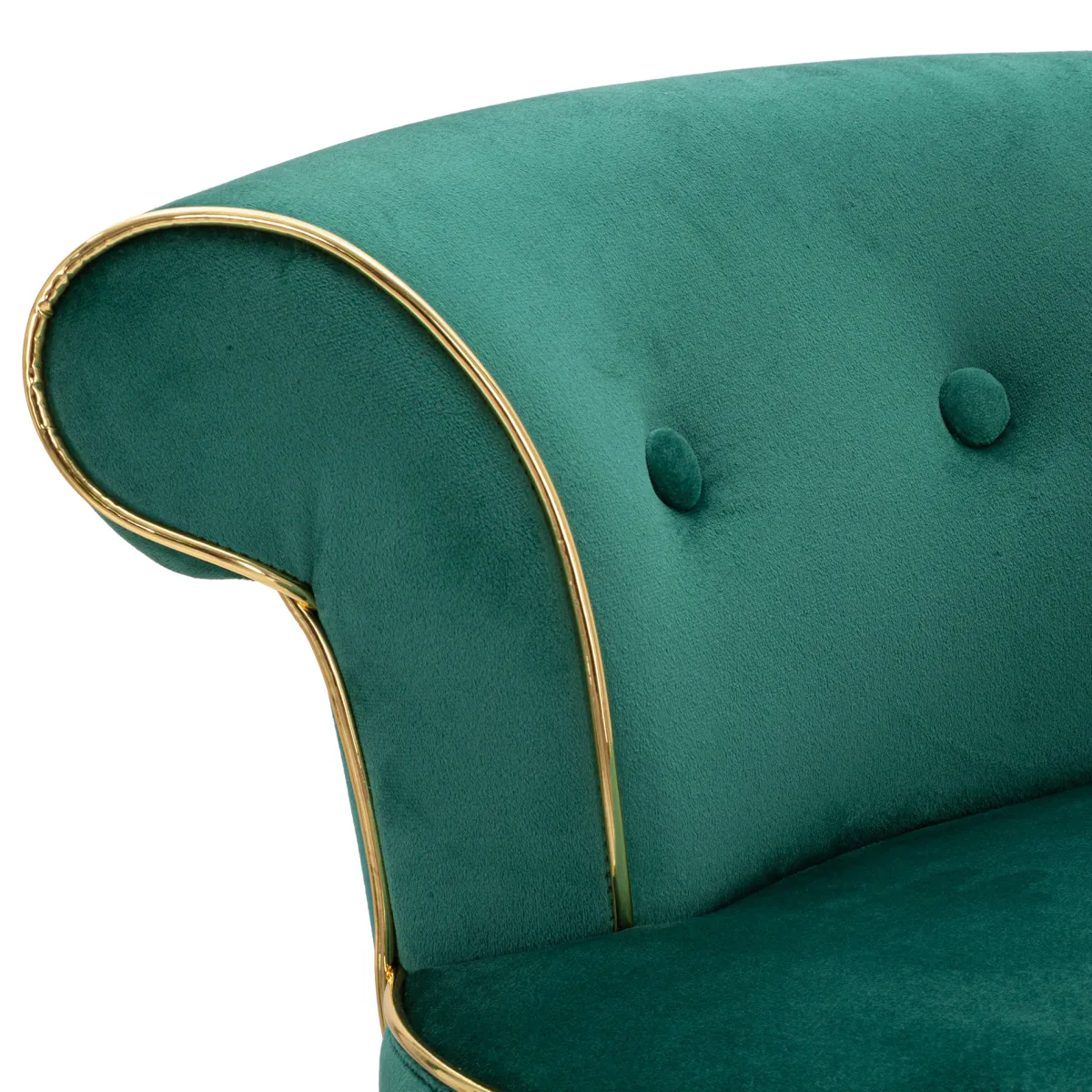 Sgabelli > Dmora Sgabello Verde oro Imbottito Rivestimento in Velluto 46x48x96h cm, Materiale Struttura in Legno - Tupiza Oro, Verde