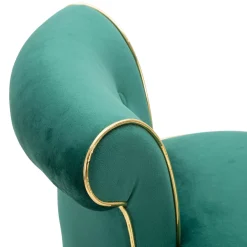 Sgabelli > Dmora Sgabello Verde oro Imbottito Rivestimento in Velluto 46x48x96h cm, Materiale Struttura in Legno - Tupiza Oro, Verde