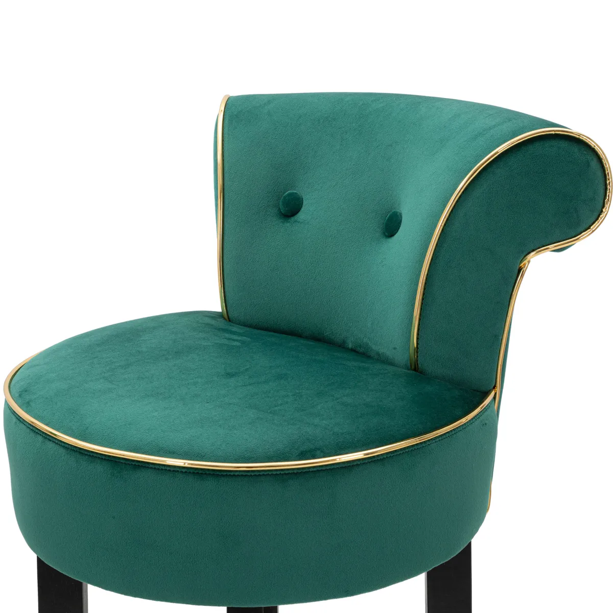 Sgabelli > Dmora Sgabello Verde oro Imbottito Rivestimento in Velluto 46x48x96h cm, Materiale Struttura in Legno - Tupiza Oro, Verde