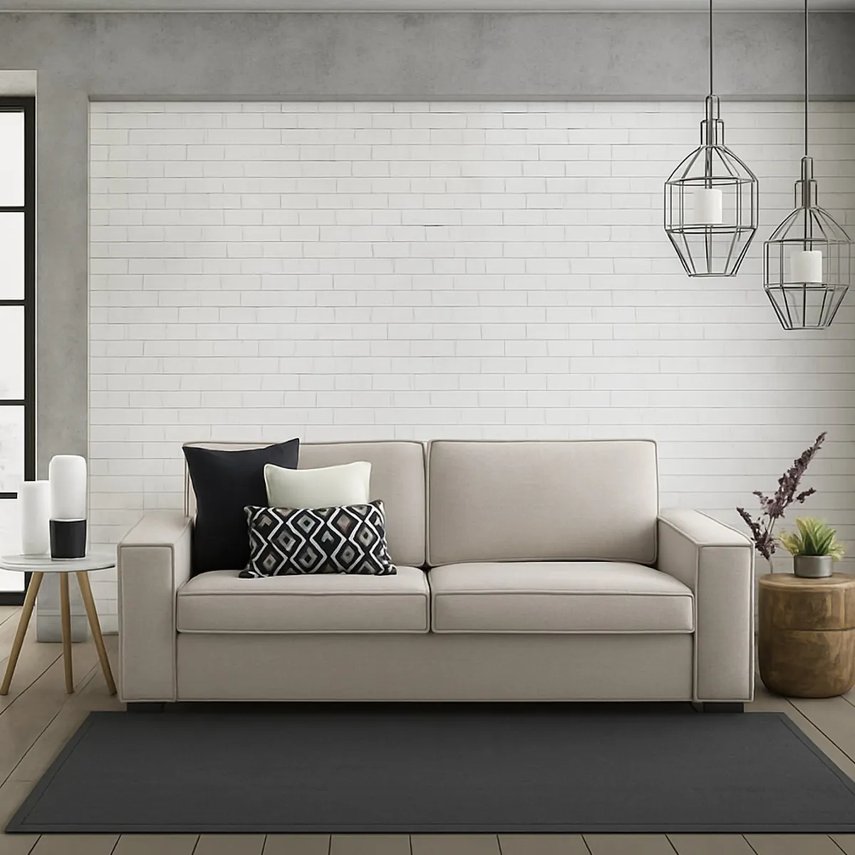 Salotto|Divani Fissi 3 Posti > Dmora Sofa ad angolo tortora 200x95x90h cm - Abernathy Grigio Tortora