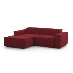 Divani Angolari|Divani Fissi Con Penisola > Dmora Sofa con braccioli 220x170x70h cm - Alhoa Rosso