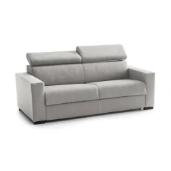 Salotto|Divani Fissi 3 Posti > Dmora Sofa con poggiatesta regolabili 220x95x85h cm - Matrice Grigio