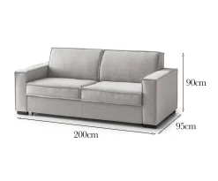 Salotto|Divani Fissi 3 Posti > Dmora Sofa design 200x95x90h cm - Abernathy Grigio