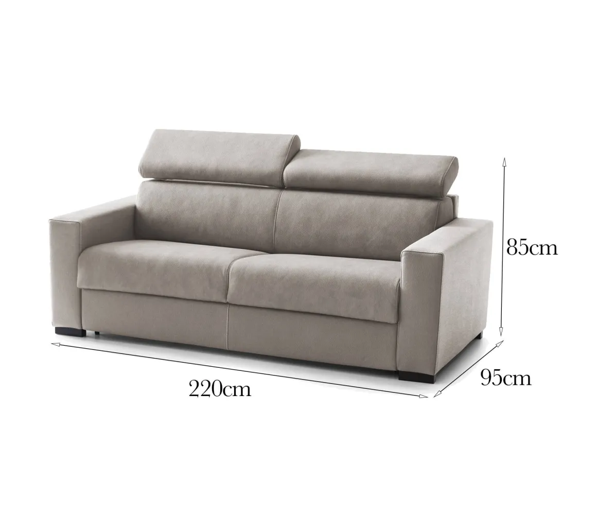 Sofa design tortora 180x95x85h cm - Vigolana